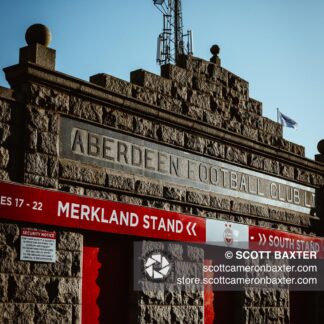Photograph of the Merkland Gate print, The Home End, Pittodrie Stadium.