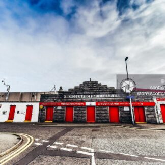 A picture of Merkland gate, Pittodrie Stadium print for sale.